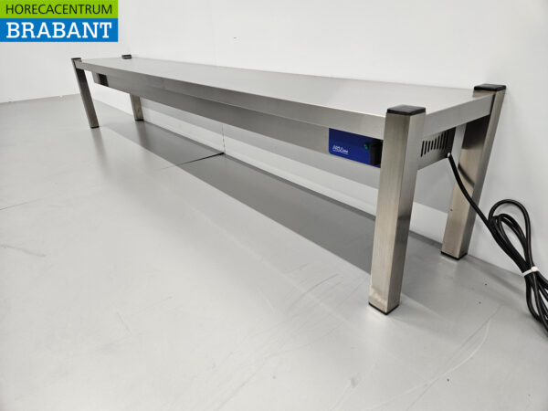 Pont chauffant en acier inoxydable Etagère chauffante Premium-line 200 cm Horeca – Image 2