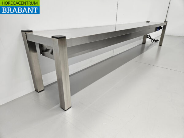 Pont chauffant en acier inoxydable Etagère chauffante Premium-line 200 cm Horeca – Image 3
