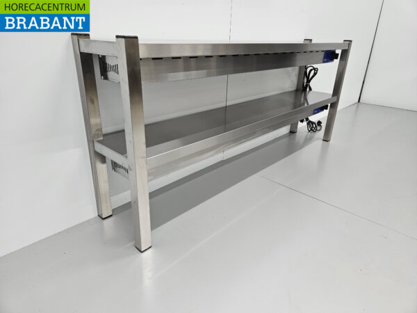 HCB inox Double Heating Bridge Heating etagere Premium-line 160 cm Horeca – Image 3