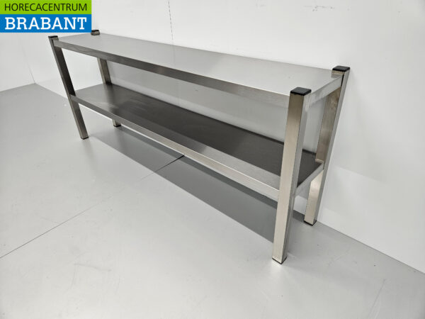 Acier inoxydable HCB Double Etagere Bridge Premium-line 160 cm Horeca – Image 2