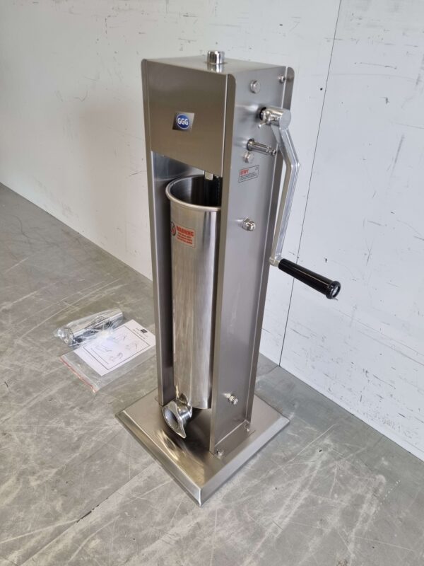 Acier inoxydable Bouchon vertical de boîte à farce Remplisseur de saucisses 7 litres Restauration Boucherie – Image 2