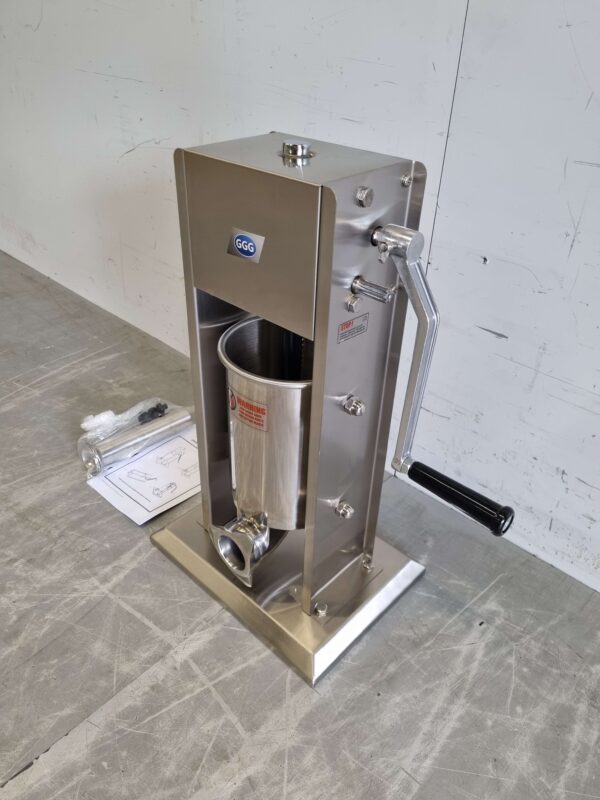 Bouchon de boîte à farce vertical en acier inoxydable Remplisseur de saucisses 3 litres Restauration Boucherie – Image 2