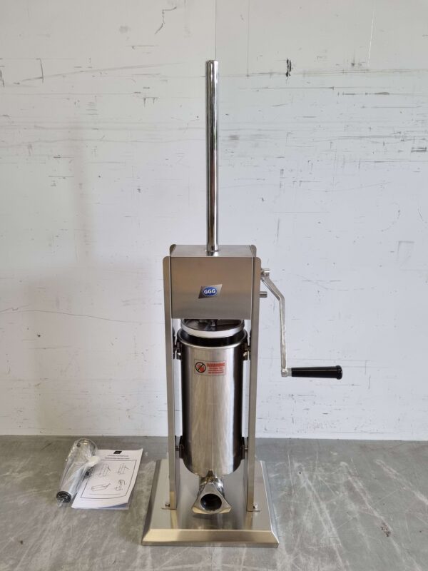 Bouchon de boîte à farce vertical en acier inoxydable Remplisseur de saucisses 5 litres Restauration Boucherie – Image 4