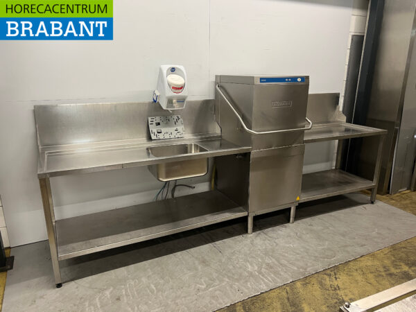 Lave-vaisselle Hobart en acier inoxydable avec table d'entrée et de sortie 400V Horeca – Image 2