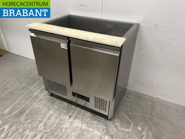 Acier inoxydable Comptoir réfrigéré 2 portes 90 cm 230V Horeca – Image 2