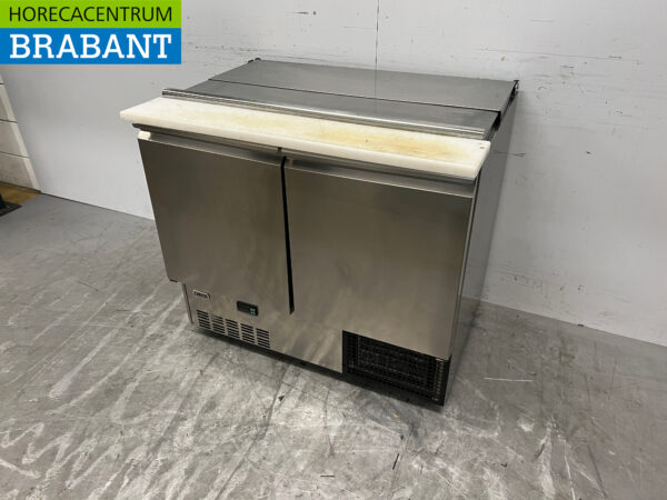 Table de travail réfrigérée Zanussi Saladette en acier inoxydable 95,5 cm 230V Horeca – Image 2