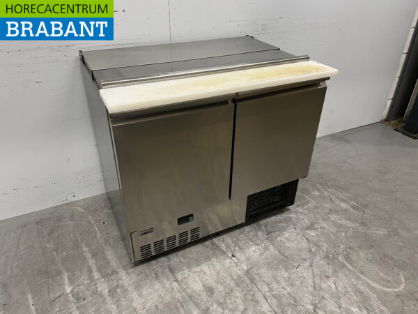 Table de travail réfrigérée Zanussi Saladette en acier inoxydable 95,5 cm 230V Horeca – Image 3