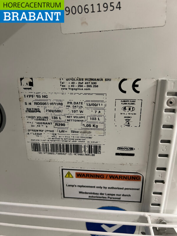 Coca Cola Réfrigérateur à porte vitrée 136 litres 230V Horeca – Image 4