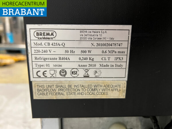 Machine à glaçons Brema en acier inoxydable 47 kg/24h 230V Horeca – Image 5
