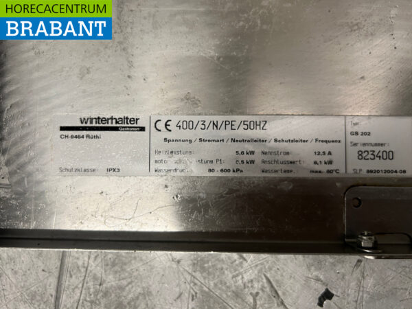Lave-linge en verre Winterhalter GS202 en acier inoxydable avec pompe de vidange 400V Horeca – Image 7