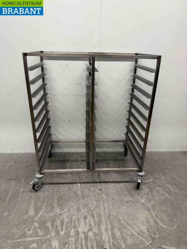 Chariot à double plateau en acier inoxydable 20 x 2/1 GN Catering