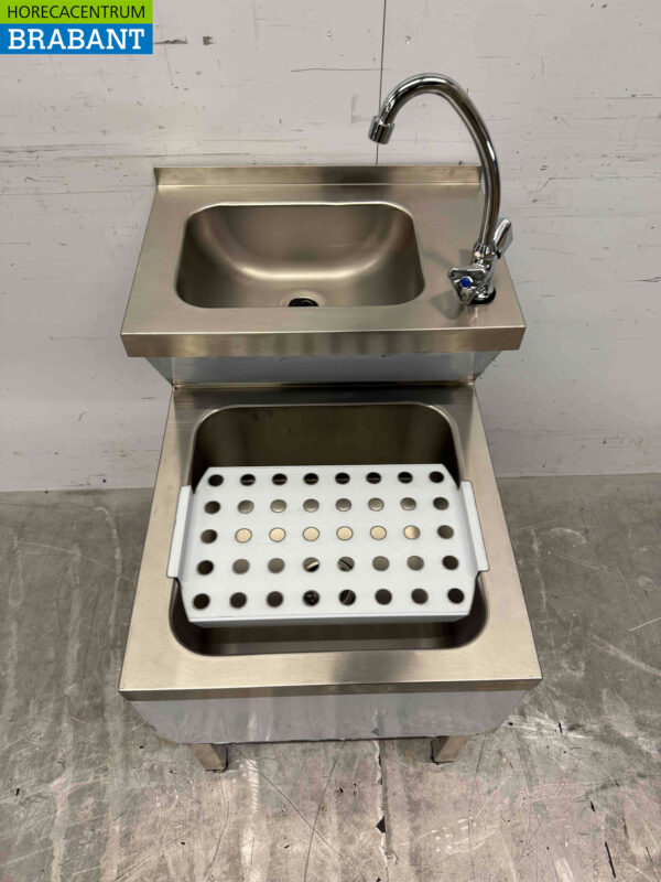 Évier double en acier inoxydable Évier combi Robinet 50 cm Traiteur – Image 4