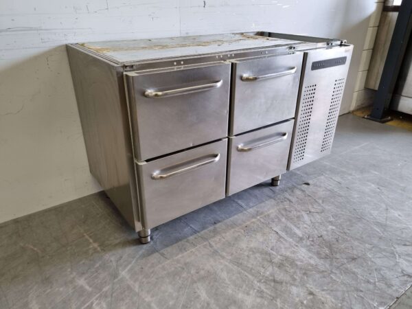 Acier inoxydable Gram Établi réfrigéré 4 tiroirs 129 cm 230V Horeca – Image 2