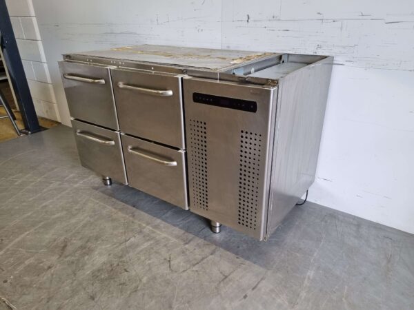Acier inoxydable Gram Établi réfrigéré 4 tiroirs 129 cm 230V Horeca – Image 3