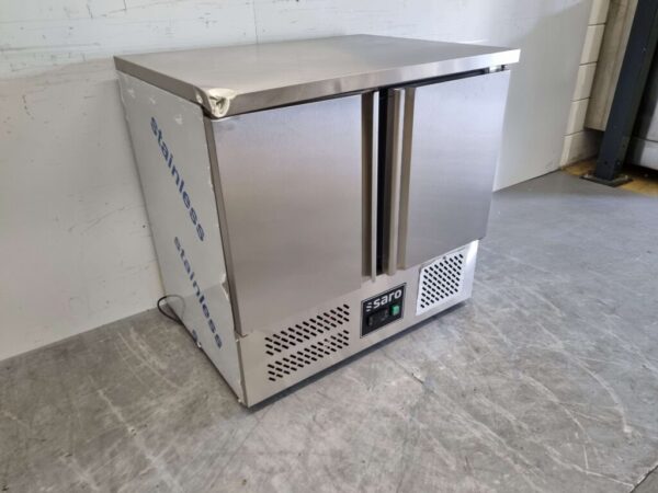 Saladette de comptoir réfrigérée Saro en acier inoxydable 2 portes 90 cm 230V Horeca – Image 3