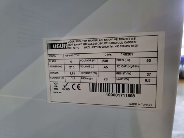 Ugur Réfrigérateur à porte vitrée Réfrigérateur à boissons Porte vitrée 45 litres 230V Horeca – Image 4