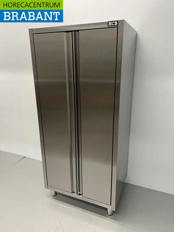 Acier inoxydable HCB Armoire alimentaire Armoire de travail 2 portes Premium-line 80 cm Restauration – Image 3