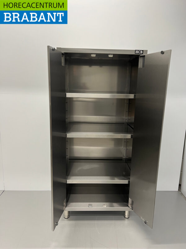 Acier inoxydable HCB Armoire alimentaire Armoire de travail 2 portes Premium-line 80 cm Restauration – Image 6