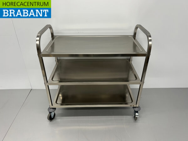 Chariot de service en acier inoxydable 3 étages 95 cm Restauration