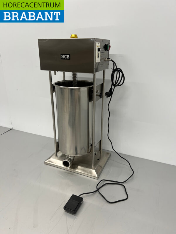 Acier inoxydable HCB Remplisseur de saucisses électrique 25 litres 230V Boucherie – Image 2