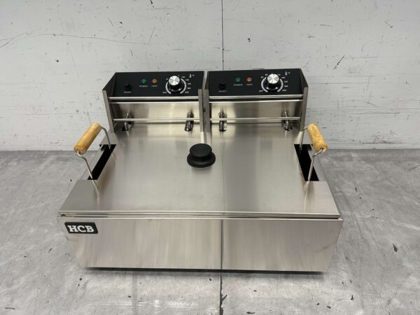 HCB Acier inoxydable Friteuse à poisson Friteuse à boules d'huile Friteuse 14 litres 230V Horeca