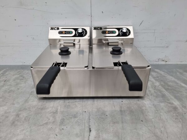 Friteuse double en acier inoxydable 2 x 6 litres 230V Horeca
