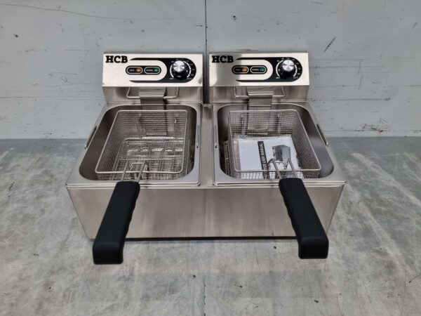 Friteuse double en acier inoxydable 2 x 6 litres 230V Horeca – Image 4