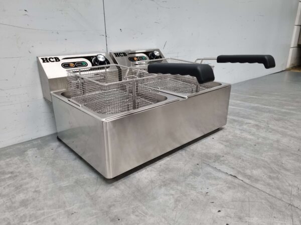 Friteuse double en acier inoxydable 2 x 6 litres 230V Horeca – Image 5
