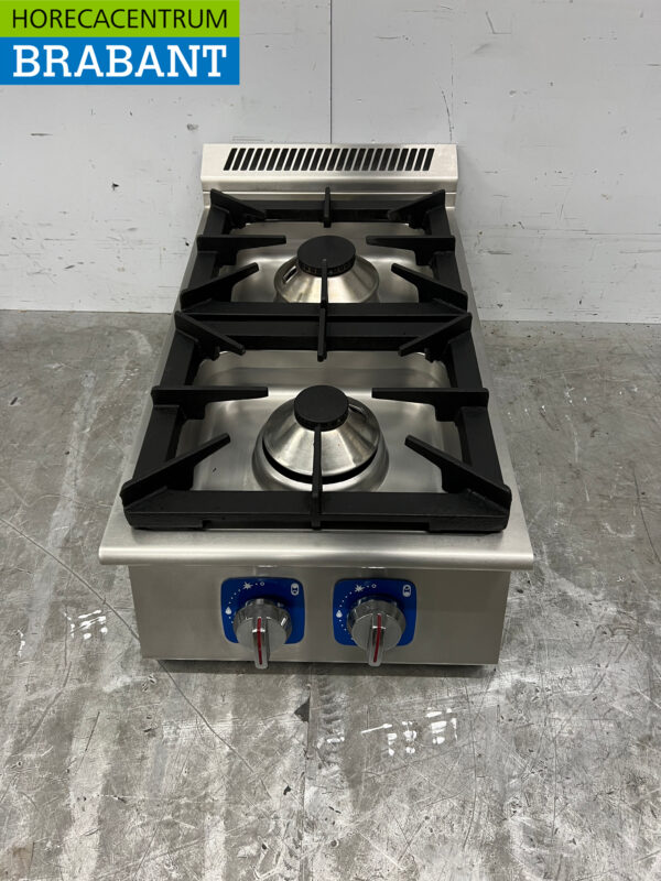 Plaque de cuisson à gaz à encastrer 2 feux en acier inoxydable 40 cm Horeca