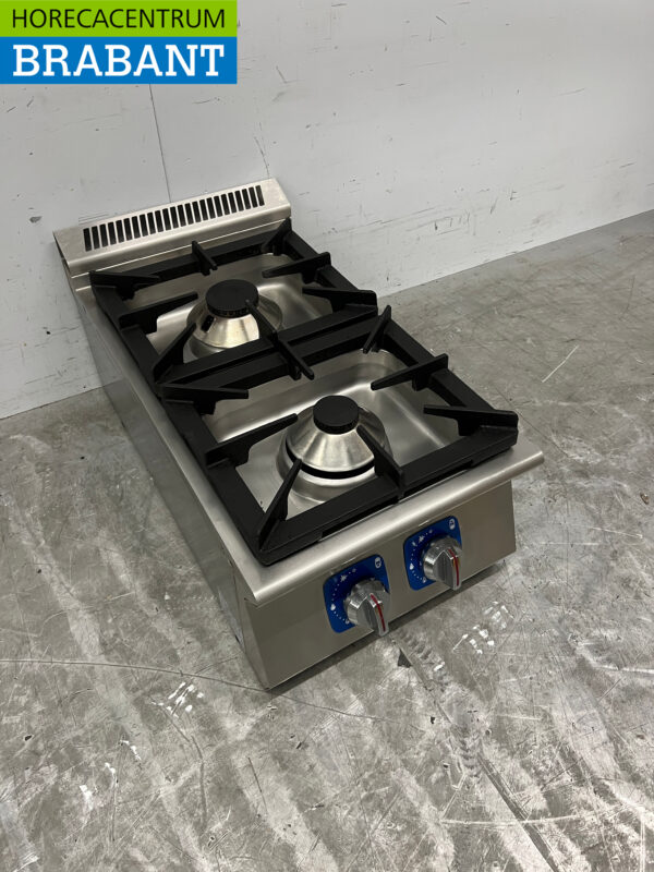 Plaque de cuisson à gaz à encastrer 2 feux en acier inoxydable 40 cm Horeca – Image 3