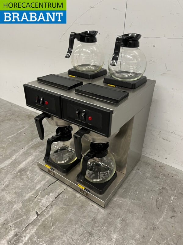 HCB acier inoxydable Machine à café double Machine à café avec 4 verseuses 1,8 litres 230V Horeca – Image 2