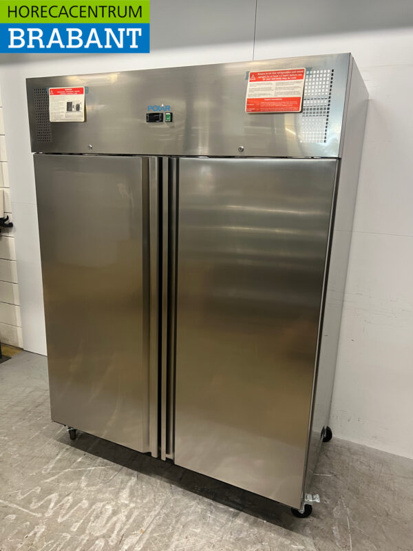Acier inoxydable Polar U635 Double porte 2 portes Congélateur Congélateur 1300 litres 230V Horeca – Image 3