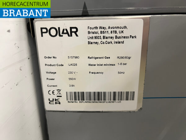 Polar UA028 en acier inoxydable avec trémie de 28 kg Produit 47 kg par jour 230V Horeca – Image 7