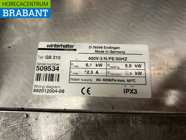 Acier inoxydable Winterhalter GS 215 Pompe de vidange pour lave-vaisselle 400V Horeca – Image 7
