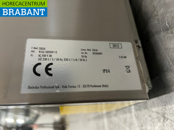 Lave-vaisselle Zanussi Zucai en acier inoxydable Chargement frontal 400V Horeca – Image 6