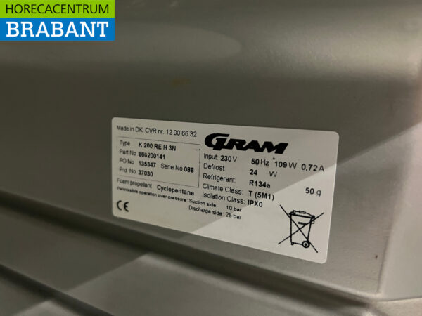 Réfrigérateur Gram K200 en acier inoxydable Réfrigération 230V Restauration – Image 6