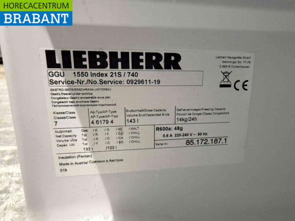 Liebherr Premium inox Congélateur Congélateur 143 litres 230V Horeca – Image 5