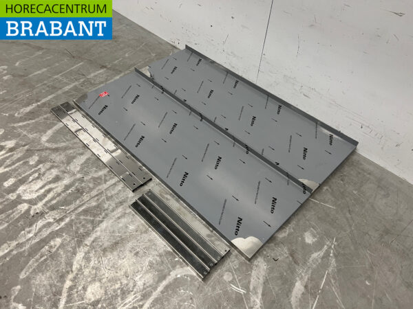 Acier inoxydable Double étagère murale 120 x 40 cm Horeca – Image 2