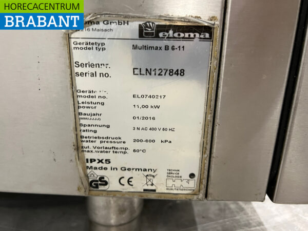 Four à vapeur Eloma Combisteamer en acier inoxydable 7 x 60/40 plaques 400V Horeca – Image 8