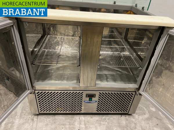 Acier inoxydable Tecnodom Établi réfrigéré Saladette 2 portes 90,5 cm 230V Horeca – Image 5