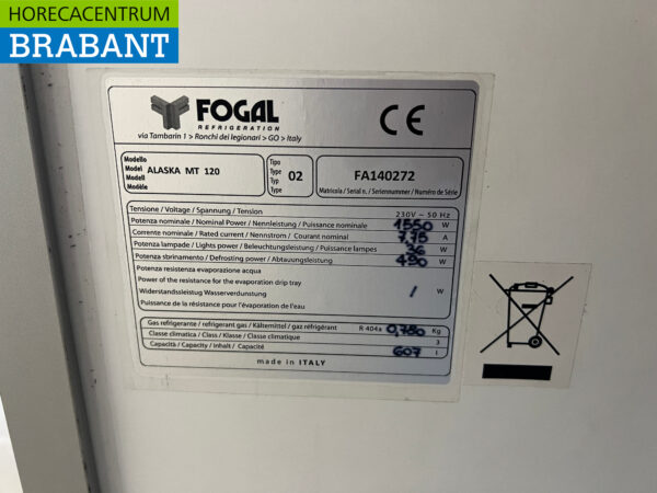 Fogal Glacière murale 125 cm 230V Horeca – Image 6