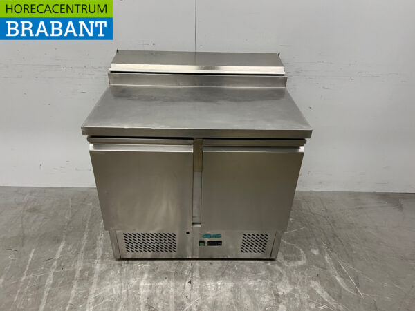 Acier inoxydable Comptoir réfrigéré Saladette 2 portes 90,5 cm 230V Horeca