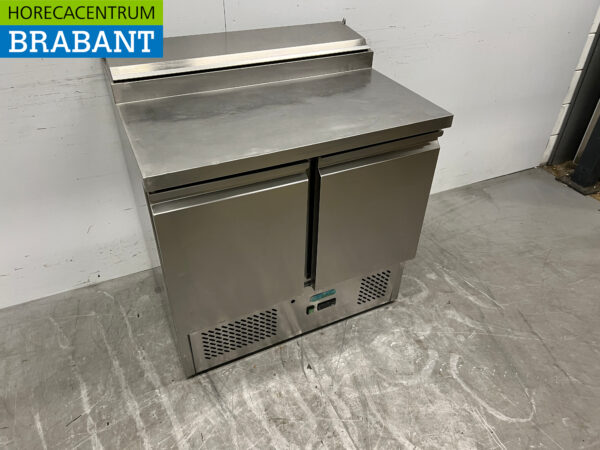 Acier inoxydable Comptoir réfrigéré Saladette 2 portes 90,5 cm 230V Horeca – Image 3