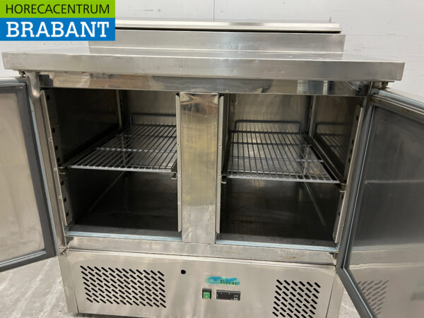 Acier inoxydable Comptoir réfrigéré Saladette 2 portes 90,5 cm 230V Horeca – Image 4