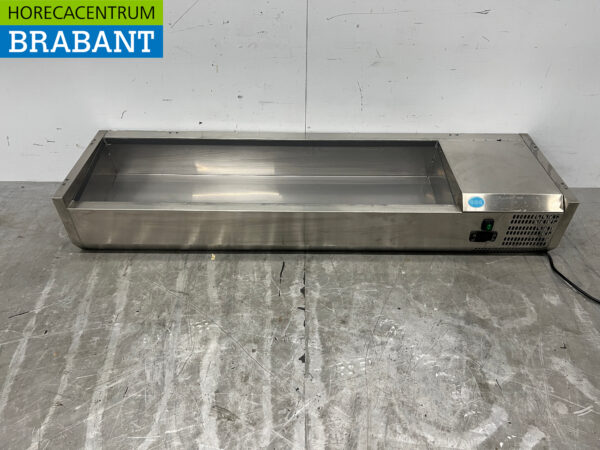 Vitrine de comptoir en acier inoxydable Countertop chiller saladière 6 x 1/3 GN 150 cm Horeca