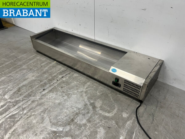 Vitrine de comptoir en acier inoxydable Countertop chiller saladière 6 x 1/3 GN 150 cm Horeca – Image 2