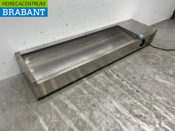 Vitrine de comptoir en acier inoxydable Countertop chiller saladière 6 x 1/3 GN 150 cm Horeca – Image 3