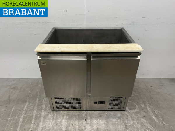 Acier inoxydable Comptoir réfrigéré Saladette 2 portes 90 cm 230V Horeca