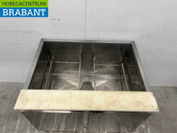 Acier inoxydable Comptoir réfrigéré Saladette 2 portes 90 cm 230V Horeca – Image 4