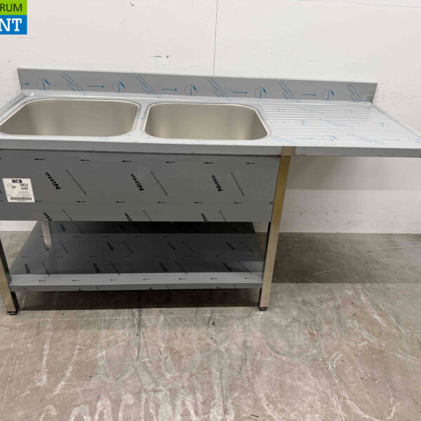 Evier en acier inoxydable double évier Premium-line 180 cm Horeca